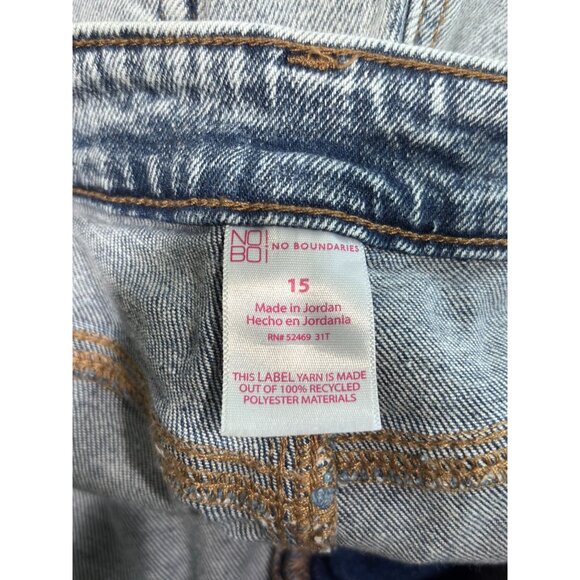 No Boundaries Womens Ripped Light Wash Jeans Size 15 - Picture 3 of 10